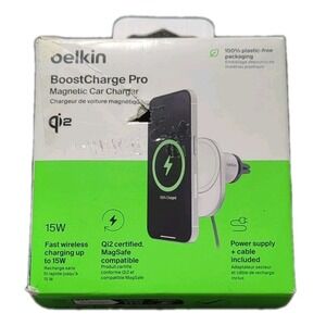Cc8O Belkin BoostCharge Pro Magnetic Air Vent Wireless Qi2 15W‎ Car Charger